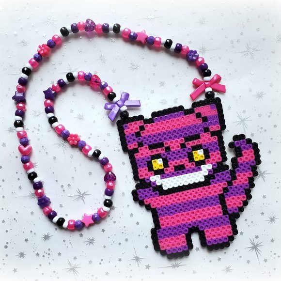 COPY - Cheshire Cat Perler Bead Rave Kandi Necklace - Picture 9 of 10